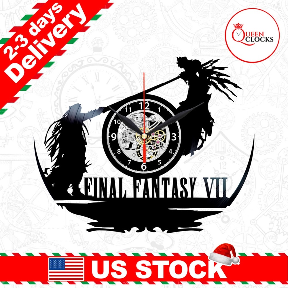 Final Fantasy VII Vinyl Clock Wall Art Decor Gifts